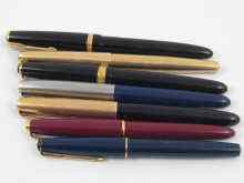 Appraisal: Seven Parker pens including '' '' ''Duofold'' and '' ''