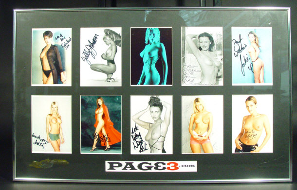 Appraisal: Set of ten Page autographed photos in a mount and