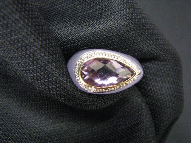 Appraisal: Amethyst Ring fine pear shaped gem in yellow white gold