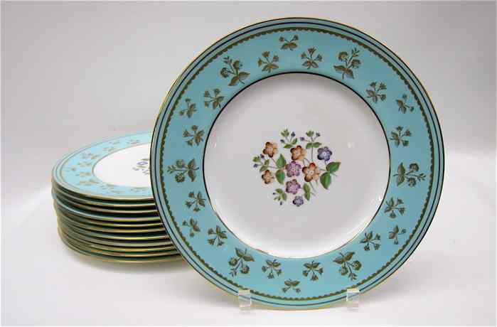 Appraisal: TWELVE WEDGWOOD BONE CHINA DINNER PLATES in ''Pimpernel'' pattern W