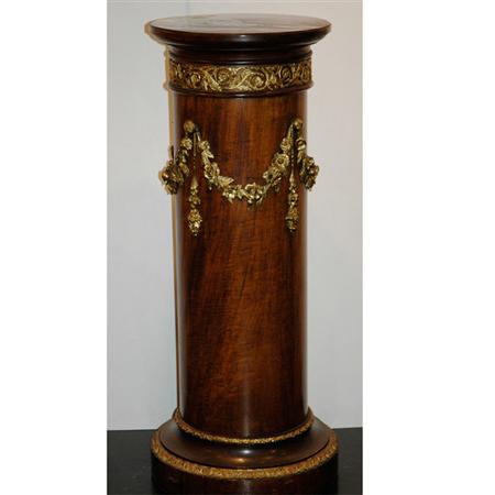 Appraisal: Empire Style Gilt-Metal Mounted Mahogany Columnar Pedestal Estimate -