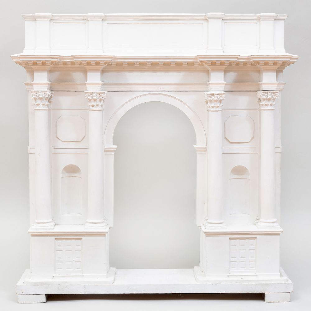 Appraisal: Italian Plaster and Painted Wood Model of a Triumphal Arch