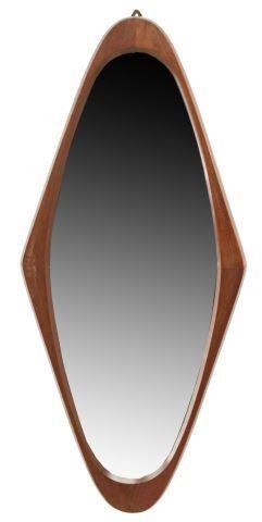 Appraisal: Italian mid-century modern teak wall mirror attributed to Franco Campo