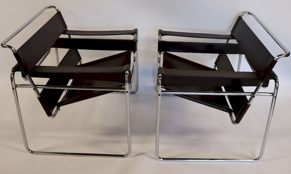 Appraisal: MIDCENTURY Pair Of Marcel Breuer Wasilly Style Chairs In nice