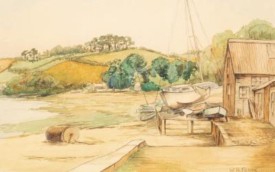 Appraisal: Wilfred H Frank th Century The Boatyard watercolour cm x