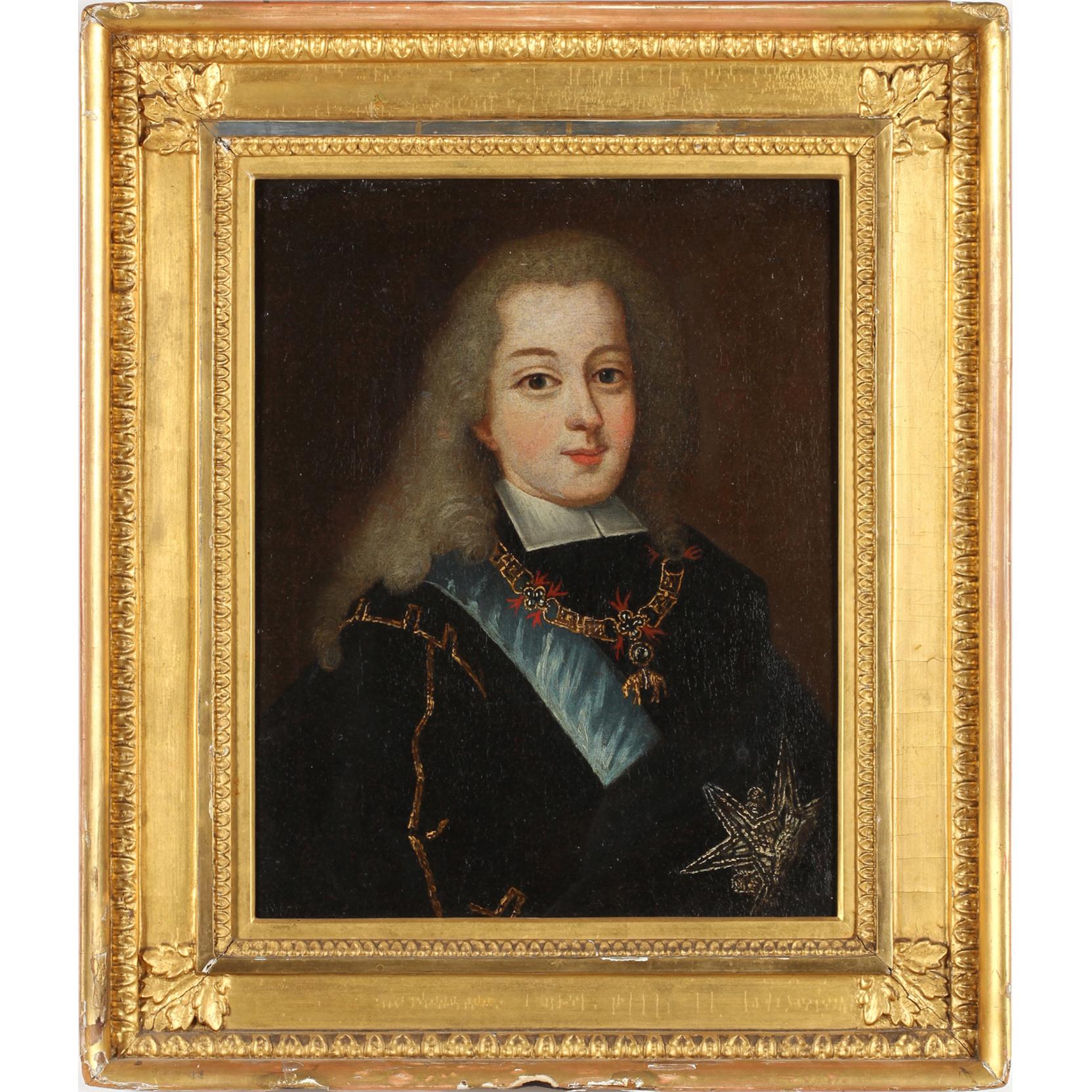 Appraisal: French School Portrait of Spain's King Philip V oil on