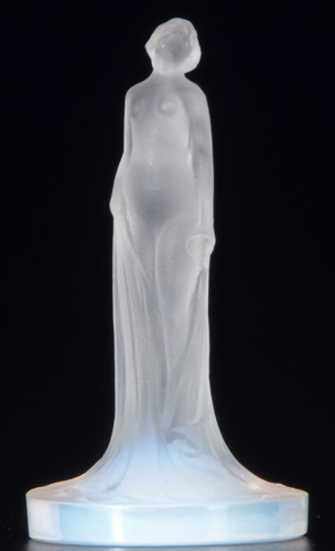 Appraisal: R LALIQUE Letter seal Statuette Drapee opalescent c M p