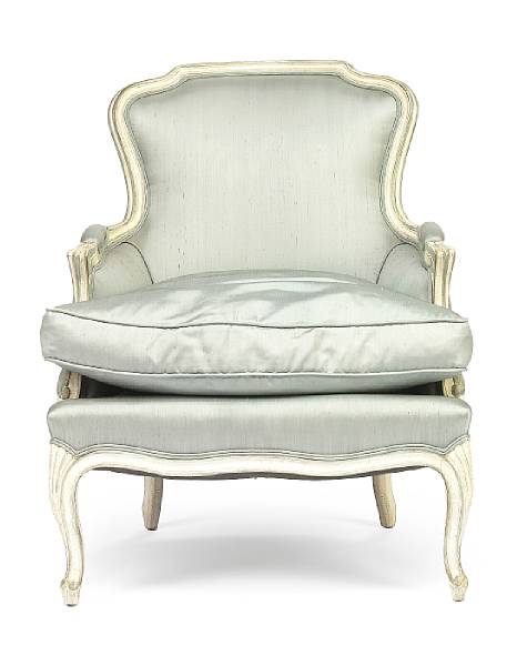 Appraisal: A group of four Louis XV paint decorated and upholstered