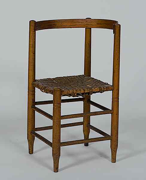 Appraisal: Vernacular Corner Chair American th century a vernacular corner chair