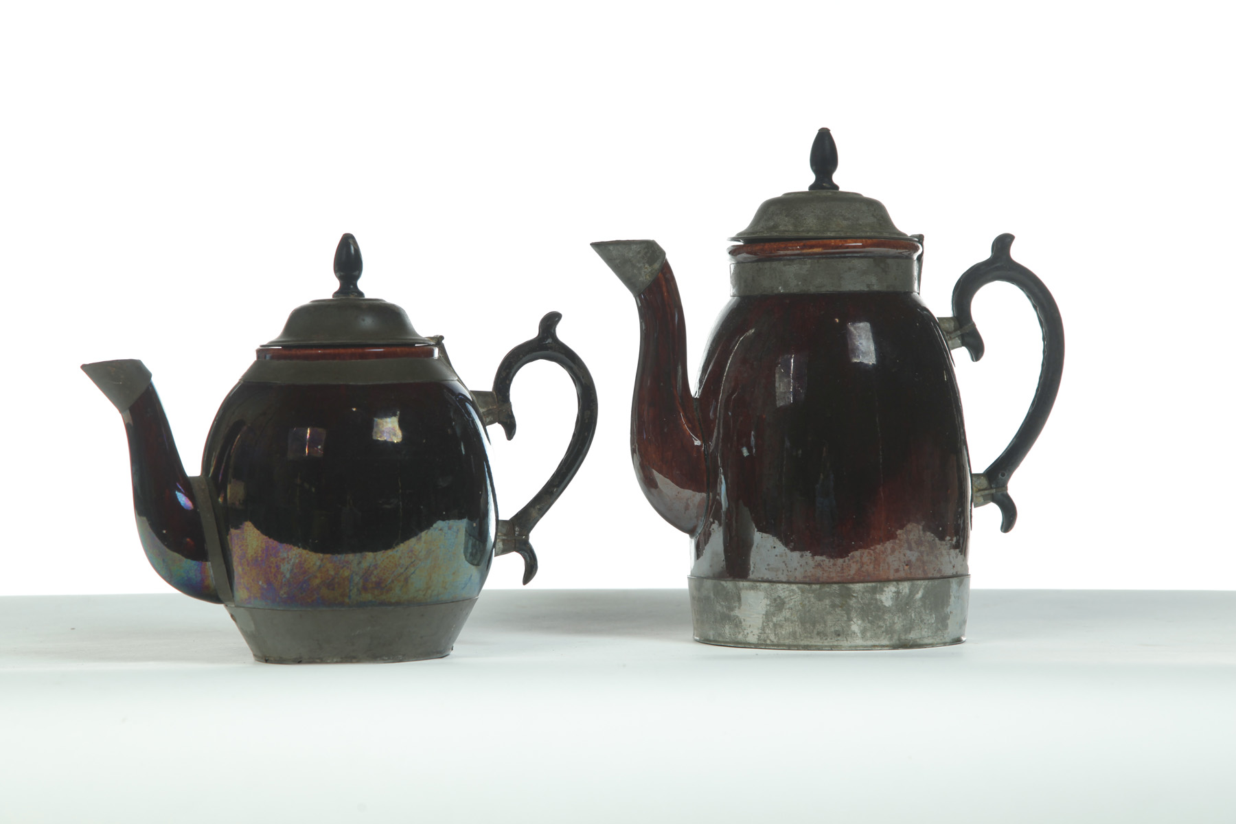 Appraisal: TWO SCHIFFERLE COFFEE POTS PATENTED JUNE ST LOUIS MO Brown