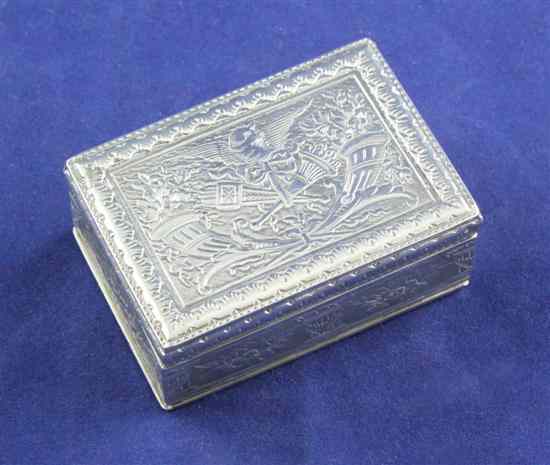 Appraisal: A late th French silver double hinged minaudiere pill box