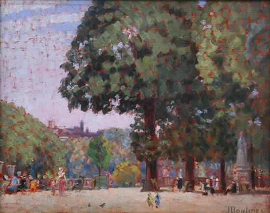 Appraisal: Ernest Moulines French - Luxembourg Gardens oil on canvas on