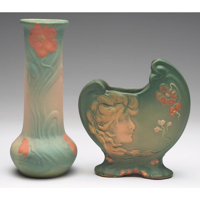 Appraisal: Weller L'Art Nouveau vase cylindrical shape with a bulbous bottom