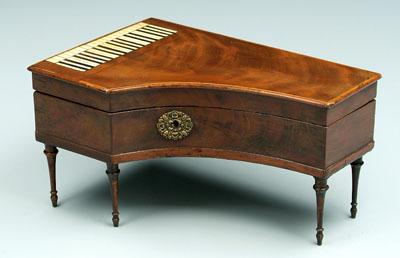 Appraisal: Miniature piano box shaped as pianoforte with inlaid ebony and