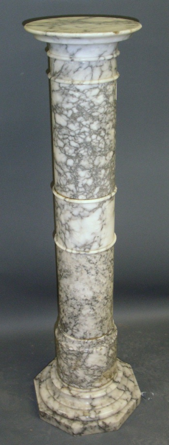 Appraisal: Marble column-form pedestal h top diam