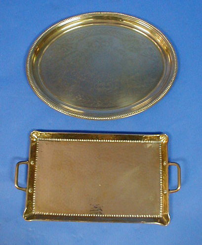 Appraisal: A brass Arts and Crafts tray of oblong form with