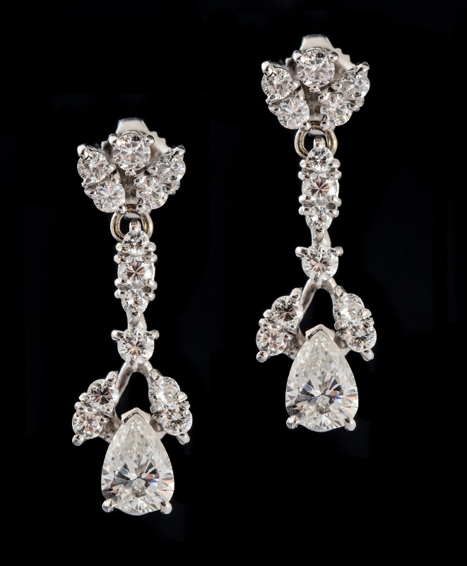 Appraisal: DIAMOND CHANDELIER EARRINGS K white gold mini chandelier style earrings