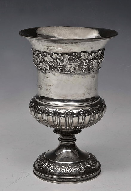 Appraisal: A GEORGE IV SILVER GOBLET of campana form by Rebecca