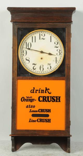 Appraisal: Orange Crush Wooden Wall Clock This Orange Crush clock has