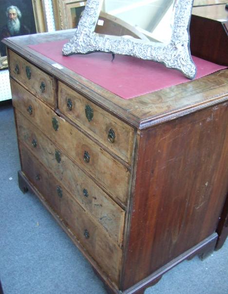 Appraisal: An early th century chest the line inlaid crossbanded top