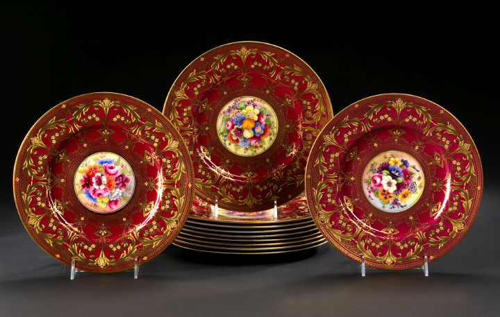 Appraisal: Fine and Opulent Set of Eleven Royal Worcester Richly Gilt