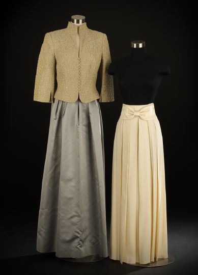 Appraisal: Three-Piece Collection of Evening Wear consisting of a long slate-blue