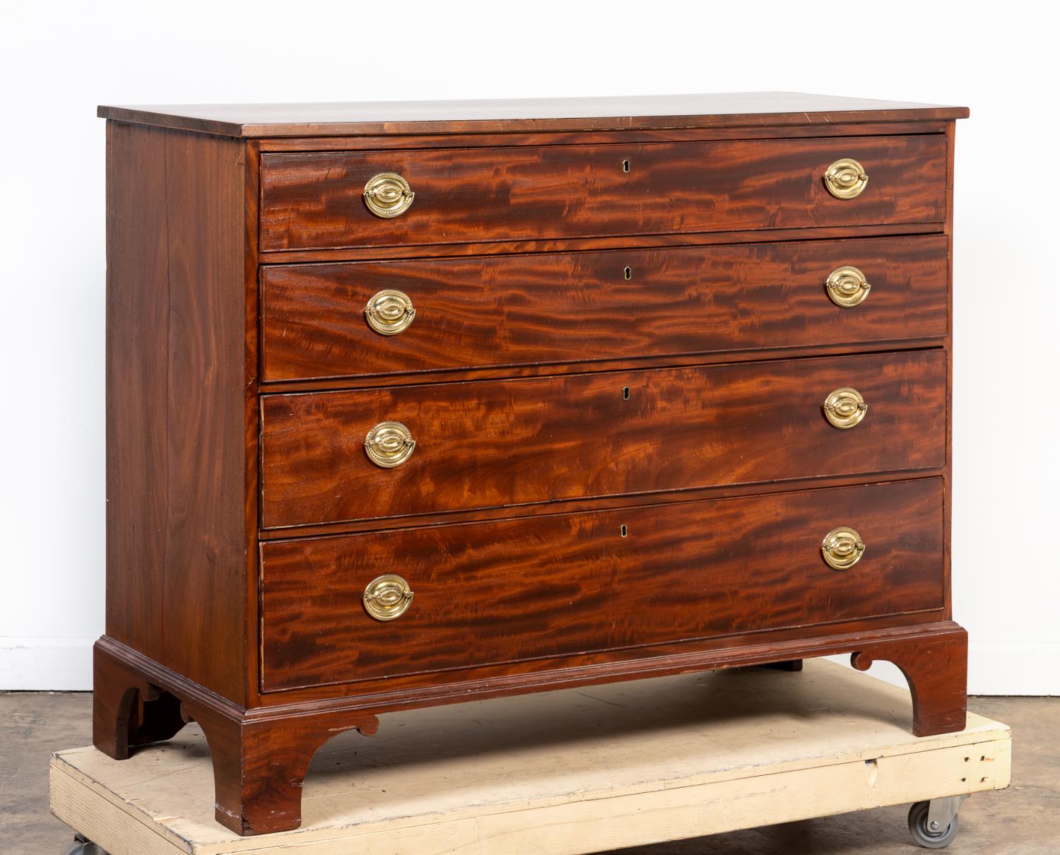 Appraisal: FEDERAL-STYLE FOUR-DRAWER MAHOGANY CHEST American or English th century with