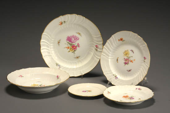 Appraisal: Lot Property of Various Owners Berlin Floral Decorated Dinner Service