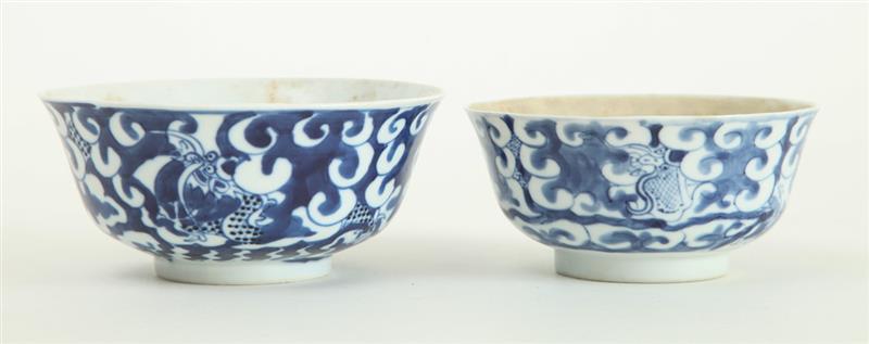 Appraisal: TWO CHINESE BLUE AND WHITE PORCELAIN GRADUATED BOWLS Each with