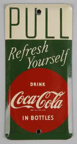 Appraisal: Tin Coca-Cola Pull Plate Description s Only miniscule marks and