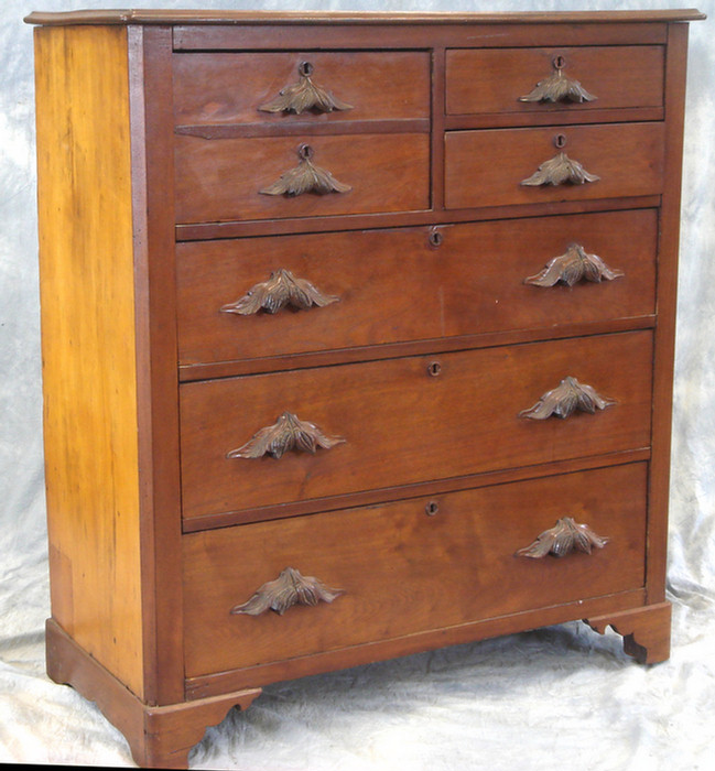 Appraisal: Walnut Victorian tall chest small over long drawers w tall