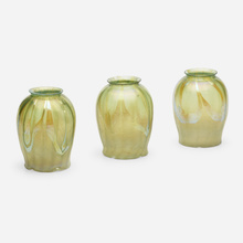 Appraisal: Tiffany Studios COLLECTION OF THREE SHADES USA c hand-blown Favrile