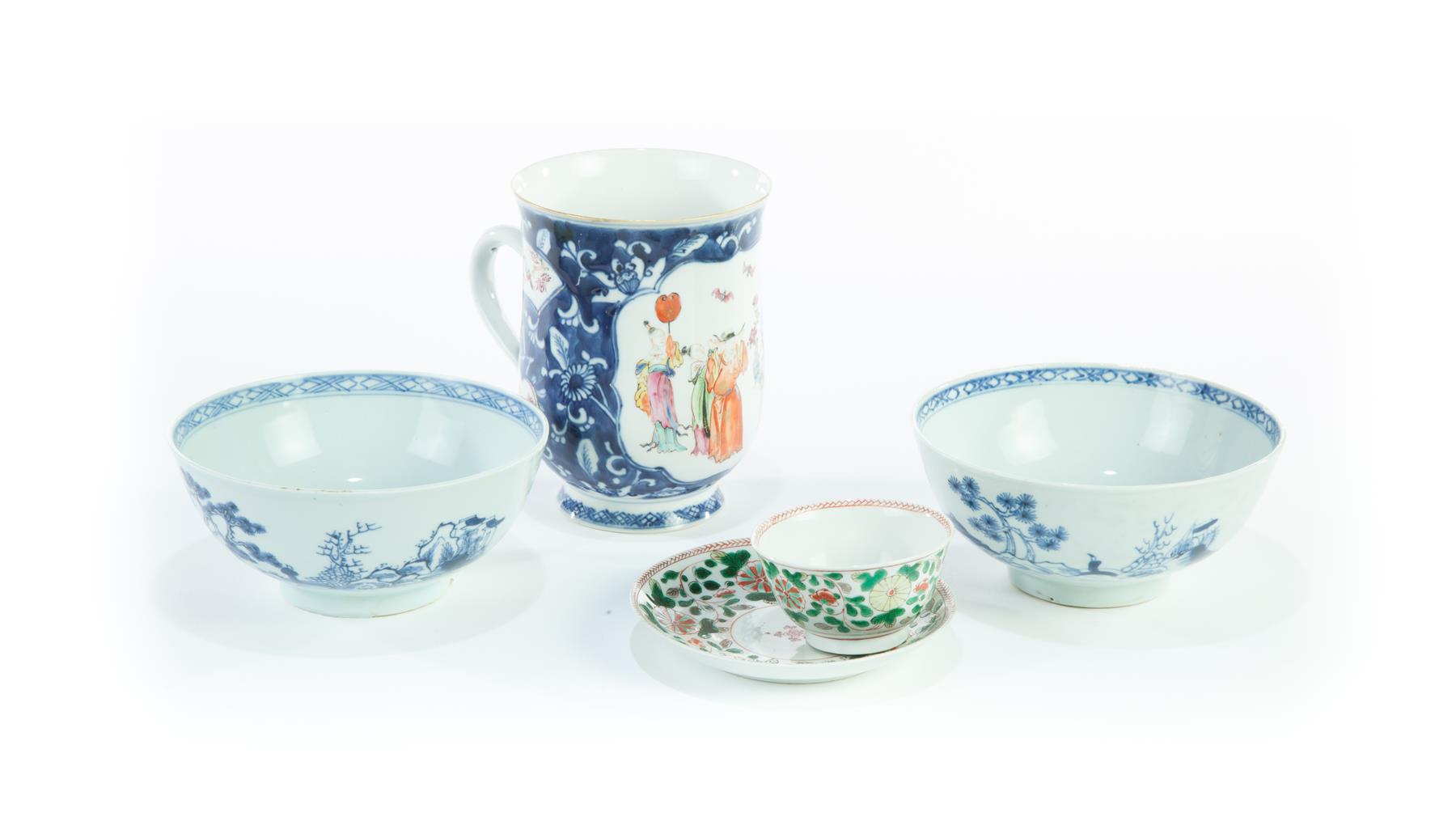 Appraisal: FOUR PIECES OF CHINESE EXPORT Late th- th century Two