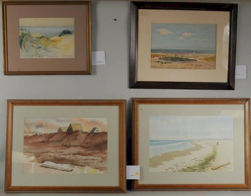 Appraisal: Four Watercolors - Two Nantucket B Carpenter Four watercolors of