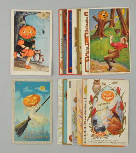 Appraisal: Lot Of Assorted Halloween Postcards This lot includes cards by