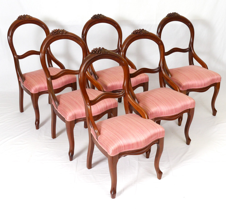 Appraisal: SET OF VICTORIAN DINING CHAIRS balloon open back side chairs