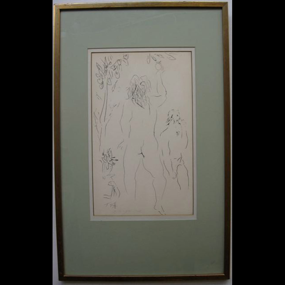 Appraisal: ADAM AND EVE HAROLD BARLING TOWN - CANADIAN LITHOGRAPH NUMBERED