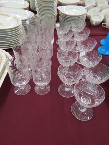 Appraisal: pcs Cut Crystal Stemware goblets wines rock crystal style cut