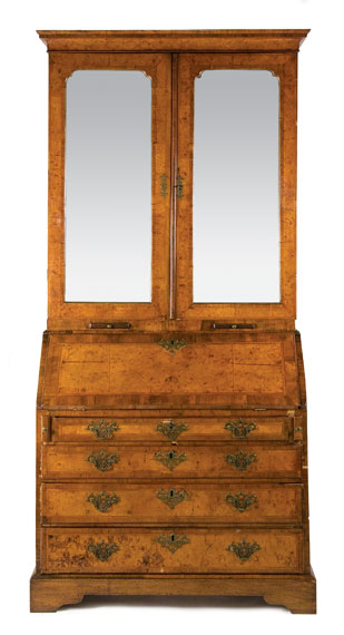 Appraisal: George II Walnut Bureau Cabinet Estimate -