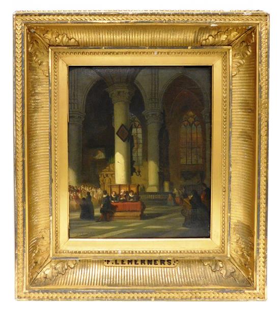 Appraisal: th C Dutch School oil on canvas signed F Leherners