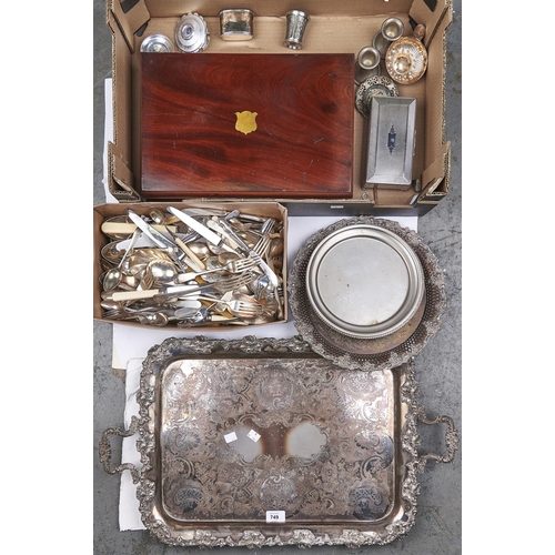 Appraisal: Miscellaneous plated ware to include a tea tray with vine