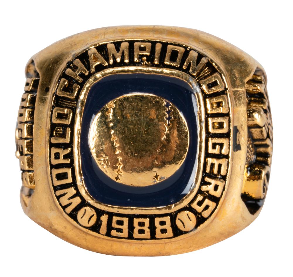 Appraisal: DON RICKLES DODGERS CHAMPIONSHIP RING REPLICAgold-plate and enamel grams Provenance