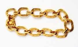 Appraisal: A ct gold fancy link bracelet length approximately cm gms