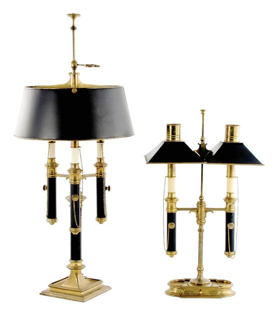 Appraisal: Two Chapman brass table lamps H and H Provenance Property