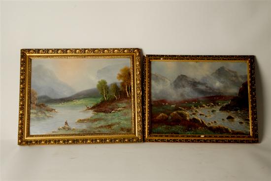 Appraisal: Niels Nils Hans Christiansen - Danish Two Mountain Landscapes oil