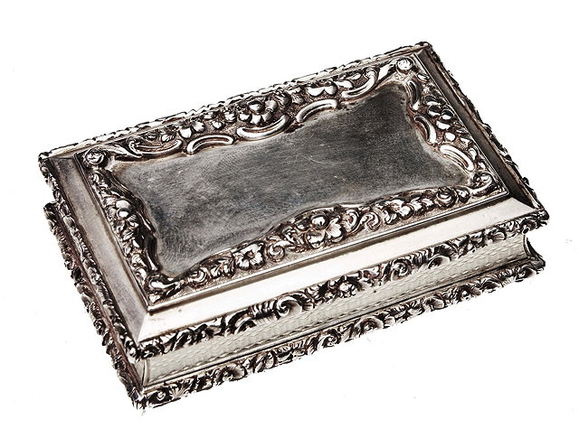 Appraisal: AN EARLY VICTORIAN SILVER RECTANGULAR BOX by Nathaniel Mills Birmingham