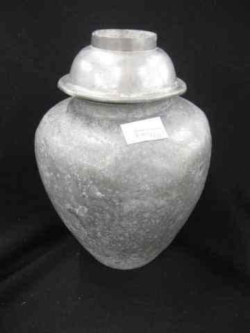 Appraisal: Chinese Lead Funeral Urn with offeringbowl - common style for