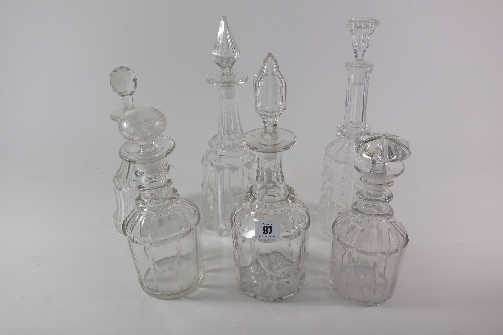 Appraisal: A collection of six early - late Victorian cut glass