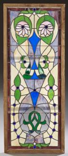 Appraisal: American Stained Slag Glass Panel c with f American Stained