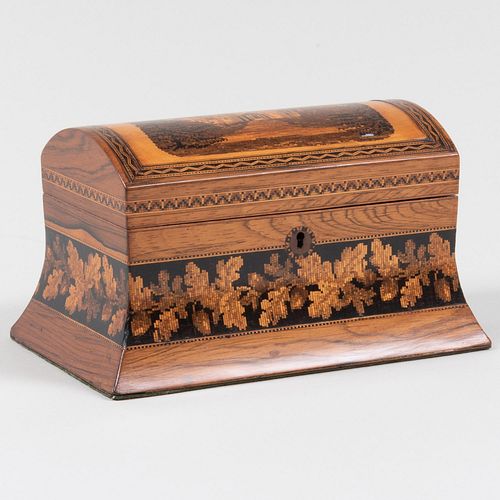 Appraisal: VICTORIAN TUNBRIDGE-WARE ROSEWOOD TEA CADDY x x in Property from